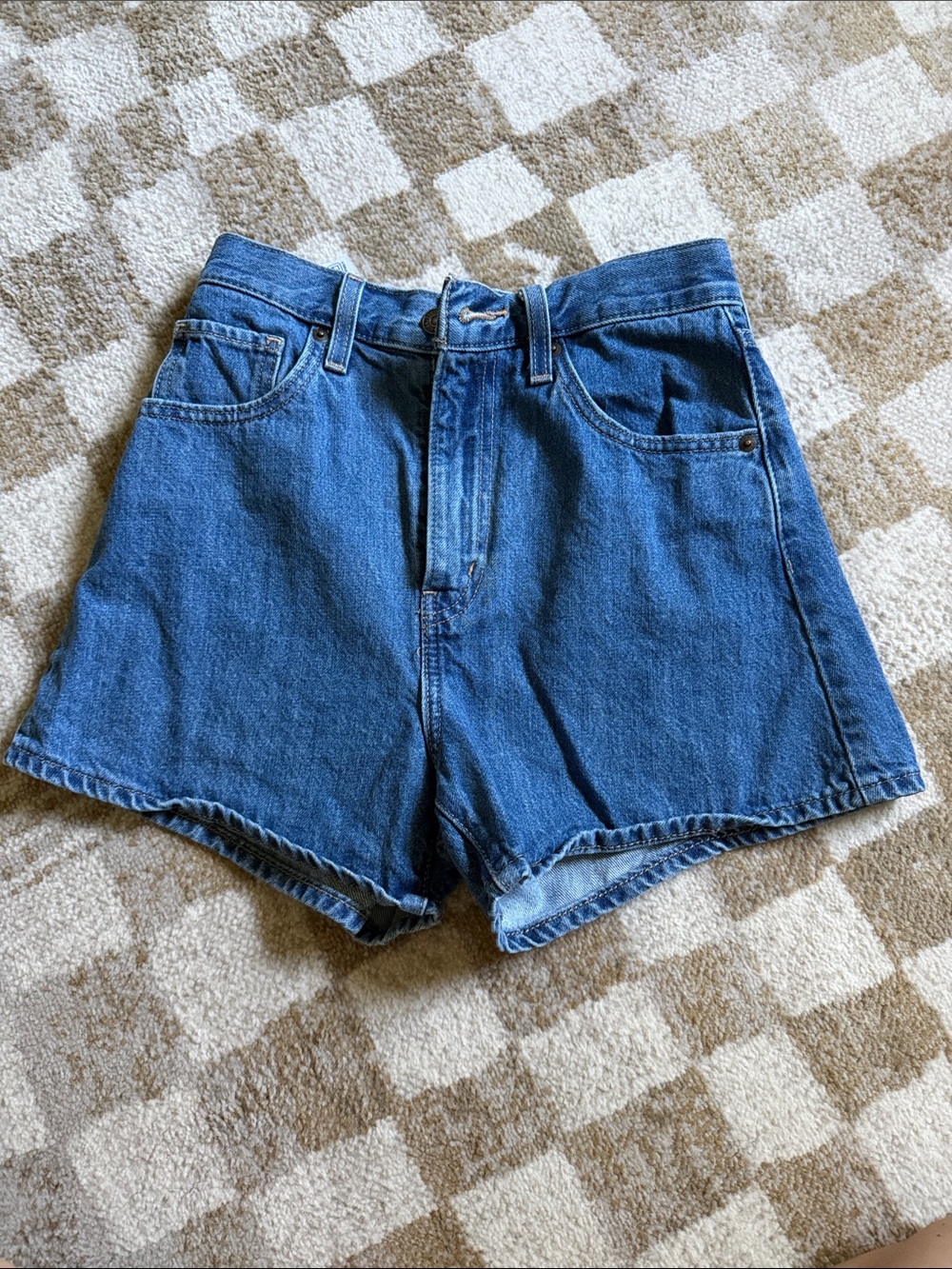 Levi's Blue High-Waist Denim Jean Shorts